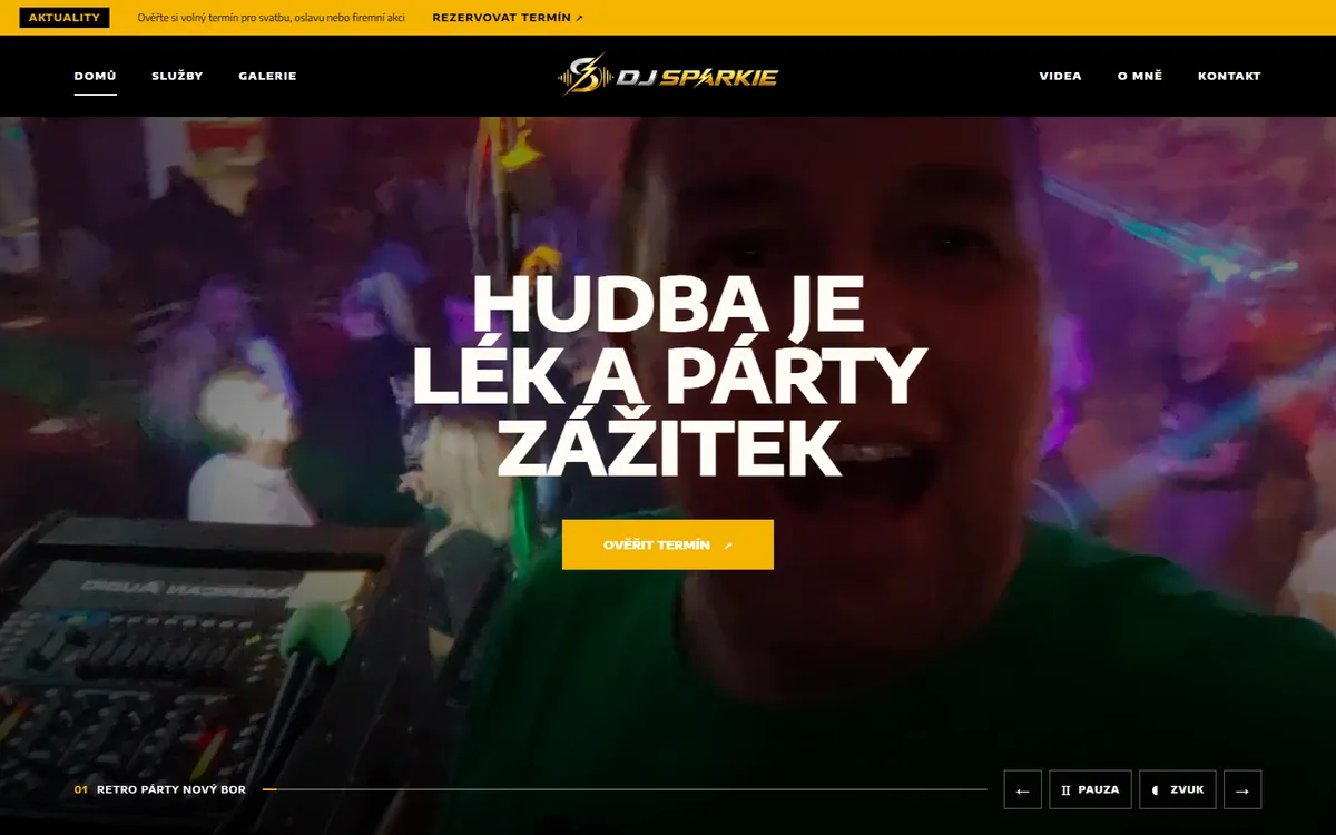Náhled webu DJ Sparkie — Zábava a akce